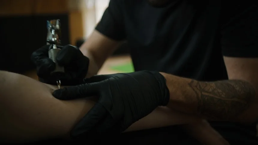 Tatuaje fine line: aguja unica trazando una linea muy fina sobre el antebrazo