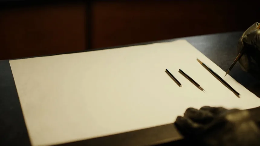 Plumilla y tinta negra, base caligrafica de la que nace el tatuaje lettering